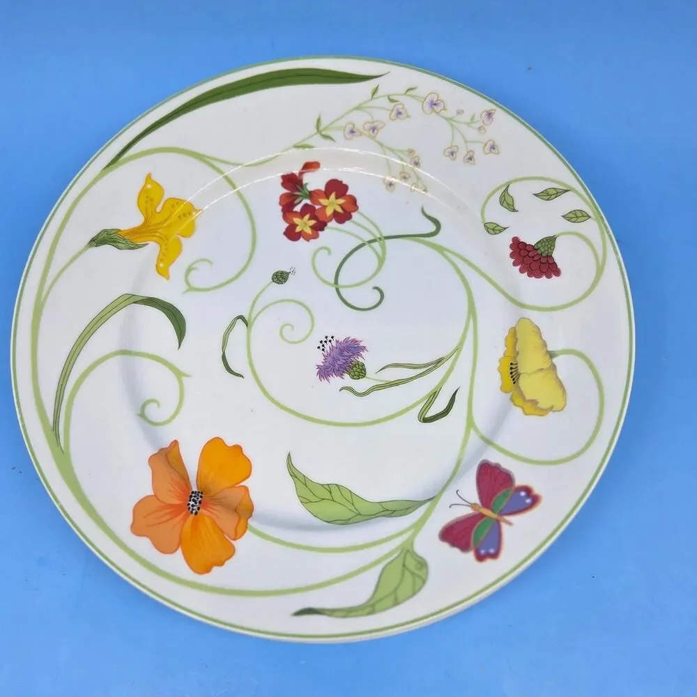 Denby Alice Fine China Portugal Dinner Plates 10 3/8